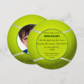 Sports Party Tennis thème photo Invitations (Devant / Derrière)