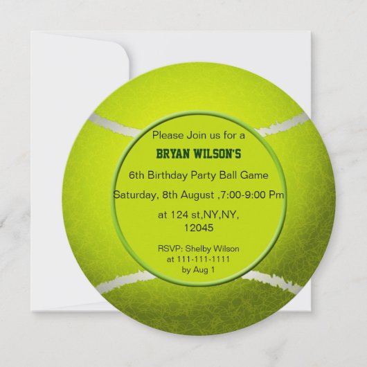 Sports Party Tennis thème photo Invitations (Devant)