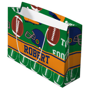 SPORTS personaliseren Football Patroon voor kinder Large Cadeauzakje
