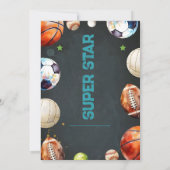 Sports personnels Anniversaire Invitation imprimab (Dos)