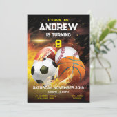 Sports personnels Anniversaire Invitation imprimab (Debout devant)