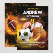 Sports personnels Anniversaire Invitation imprimab (Devant / Derrière)