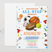 Sports personnels Anniversaire Invitation imprimab (Devant / Derrière)