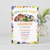 Sports personnels Anniversaire Invitation imprimab (Debout devant)