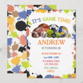 Sports personnels Anniversaire Invitation imprimab (Devant / Derrière)