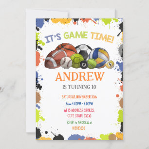 Sports personnels Anniversaire Invitation imprimab