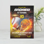Sports personnels Anniversaire Invitation imprimab (Debout devant)