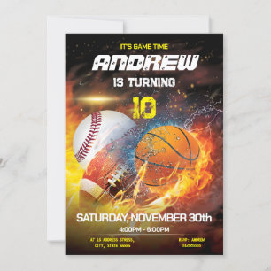 Sports personnels Anniversaire Invitation imprimab