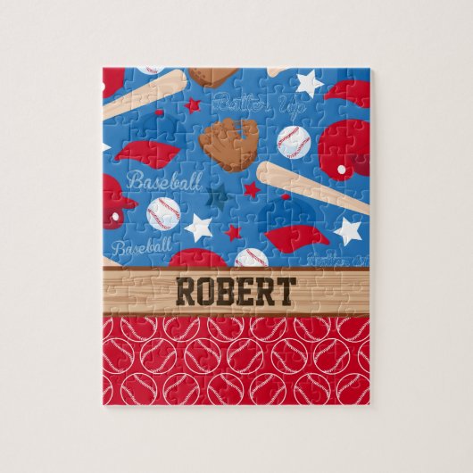 SPORTS Persoonlijke naam Baseball Fan Fun Pattern Legpuzzel (Verticaal)