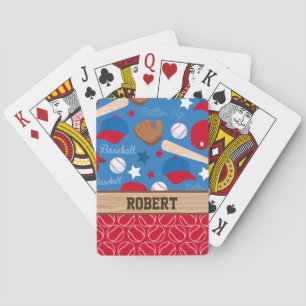 SPORTS Persoonlijke naam Baseball Fan Fun Pattern Speelkaarten