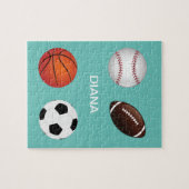"SPORTS" PUZZLE AVEC NOM D'ENFANT. (Horizontal)