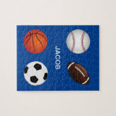 "SPORTS" PUZZLE AVEC NOM D'ENFANT. (Horizontal)