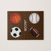 "SPORTS" PUZZLE AVEC NOM D'ENFANT. (Horizontal)