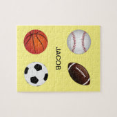 "SPORTS" PUZZLE AVEC NOM D'ENFANT. (Horizontal)