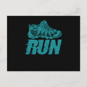 Sports Shoe Run Funny Running Sprint Jogging Briefkaart