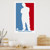 Sports Star Bar Mitzvah Poster bleu et rouge (Cuisine)