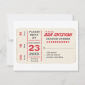 Sports Star Bar Mitzvah RSVP Reply Card en rouge (Devant)