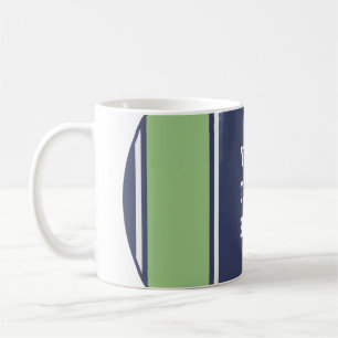 SPORTS STRIPES - Matt Blue + jouw tekst Koffiemok