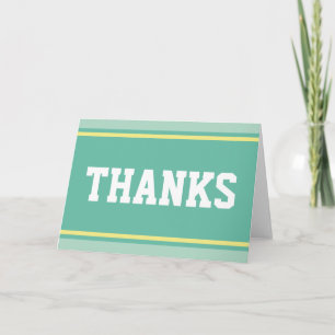 SPORTS STRIPES - Pastel Green Yellow + jouw tekst Bedankkaart