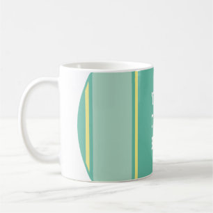 SPORTS STRIPES - Pastel Green Yellow + jouw tekst Koffiemok