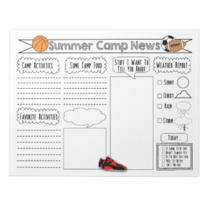 Sports Summer Camp News Notitieblok