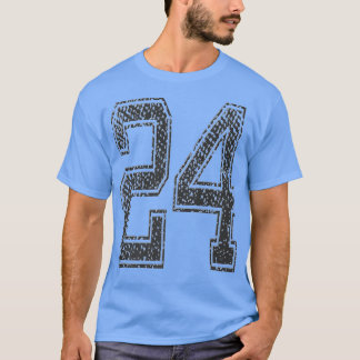 Sports TeamNumber 24Year 2024Midnight Black881 T-shirt