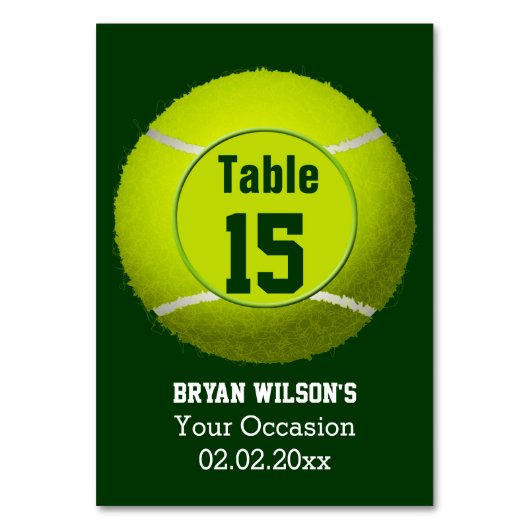 Sports Thème Tennis Numéros de table personnalisés (Par défaut)
