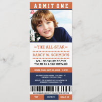 Sports Ticket Bar Mitzvah Invitations