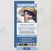 Sports Ticket Bat Mitzvah Invites Kaart (Voorkant / Achterkant)