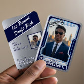 Sports Trading Card Photo Blue Groomsman Proposal