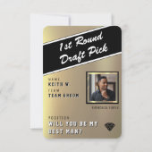 Sports Trading Card Photo Gold Groomsman Proposal (Achterkant)