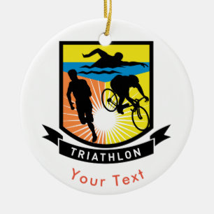 SPORTS Triathlon Bike Swim run Banner Keramisch Ornament