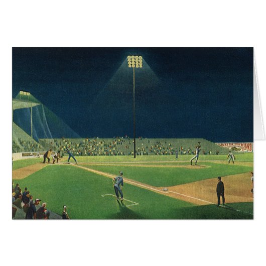 Sports vintages, match de baseball de nuit (Devant horizontal)