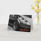 Sportscar Bonne Carte de voeux d'anniversaire (Fleur jaune)