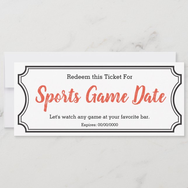 Sportspel Datum IOU Ticket (Voorkant)