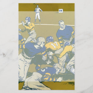  Sportspel Football, Gold versus Blue Teams Briefpapier