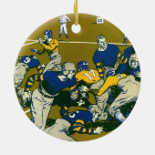 Sportspel Football, Gold versus Blue Teams Keramisch Ornament (Achterkant)