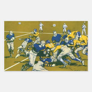  Sportspel Football, Gold versus Blue Teams Rechthoekige Sticker