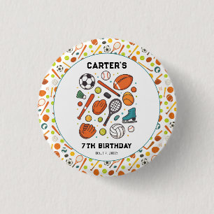 Sportspel Tijd All-Star Verjaardag Kids Sport Ronde Button 3,2 Cm