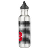 Sportspeler NUMMER Checkerboard Zwart Wit Team Waterfles (Rechts)