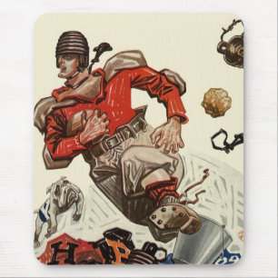 Sportspeler voor Football en Bulldog Mascot Muismat