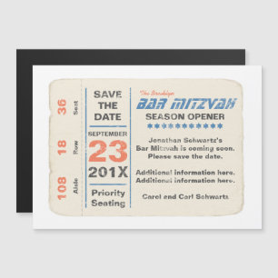 Sportster Bar Mitswa Save the Date Blue Magnetische Uitnodiging