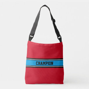 SPORTSTRIPES - cyaan zwart wit Crossbody Tas