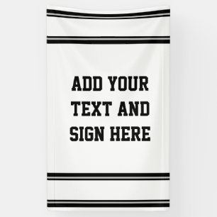 SPORTSTRIPES - Zwart wit en uw ideeën Spandoek