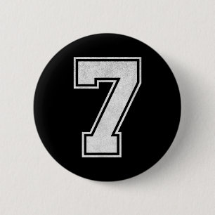 Sportstrui Nummer 7 Grunge Fan Team Speler Geboort Ronde Button 5,7 Cm