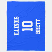 Sportteam Gepersonaliseerd briljant blauw Fleece Deken (Voorkant)