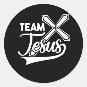 Sportteam Jesus Christelijk Faith Cross Christ Ris Ronde Sticker