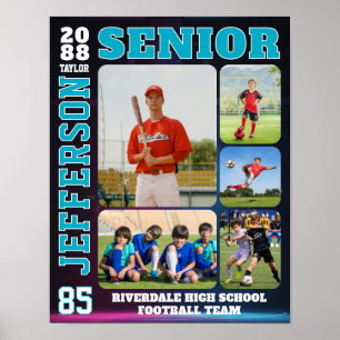 Sportteam Speler Fotocollage Seniorenavond Poster