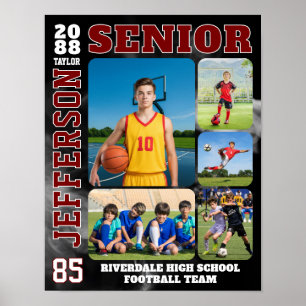 Sportteam Speler Senioren Avond Fotocollage Poster