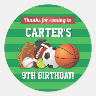 Sportteam voor game-dag - Birthday Ronde Sticker